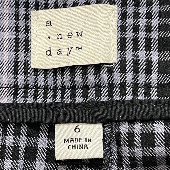 A New Day Black and White Plaid Trousers CROPPED WOMENS SIZE 6 - Picture 6 of 8